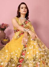 Stellar Looking Yellow Colour Saree